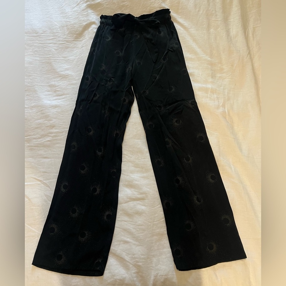 Stillwater black flowy wide leg pant